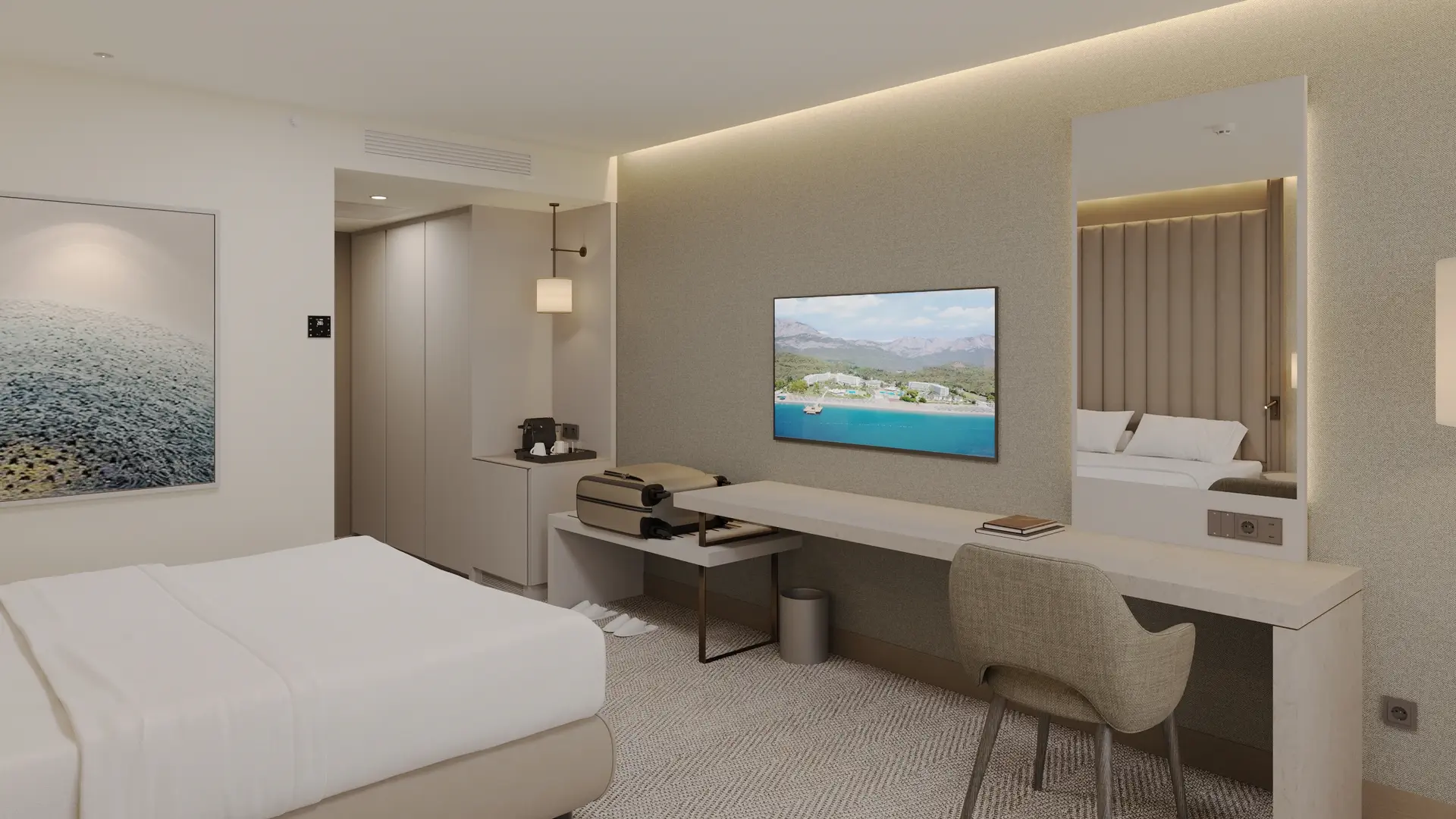 park building skyline room sea view
